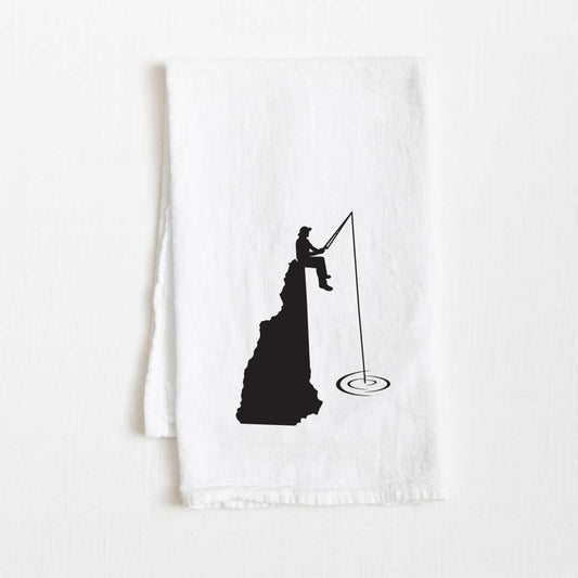 New Hampshire Fishing State Flour Sack Kitchen Towel - 36” x 32”