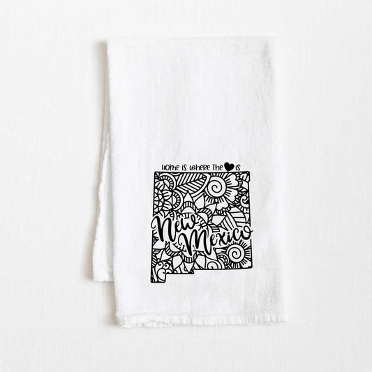 New Mexico - Home Is Where the Heart Is Flour Sack Kitchen Towel - 36” x 32”