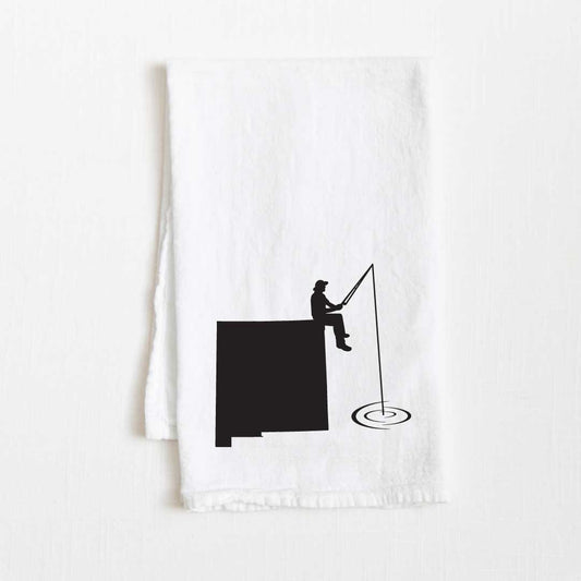 New Mexico Fishing State Flour Sack Kitchen Towel - 36” x 32”