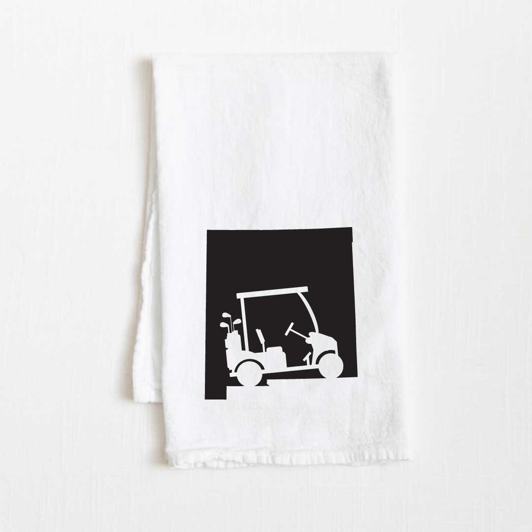 New Mexico Golf Cart State Flour Sack Kitchen Towel - 36” x 32”