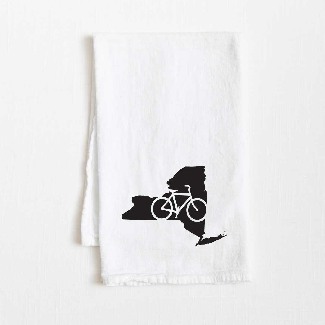 New York Bike State Flour Sack Kitchen Towel - 36” x 32”