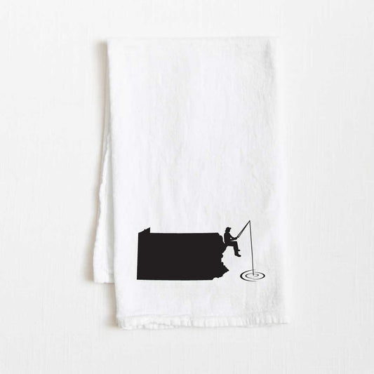 Pennsylvania Fishing State Flour Sack Kitchen Towel - 36” x 32”