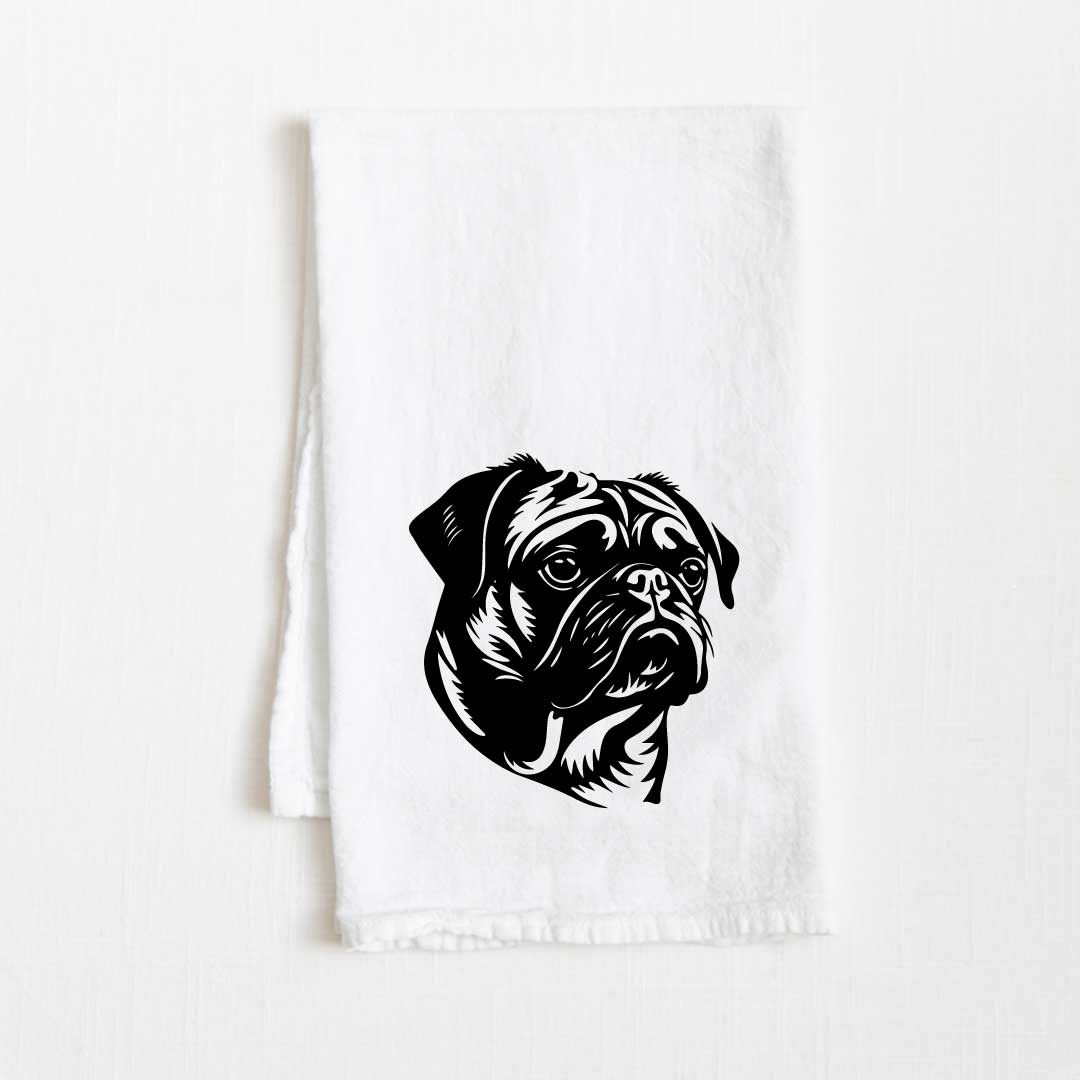 Pug Dog Flour Sack Kitchen Towel - 36" x 32"