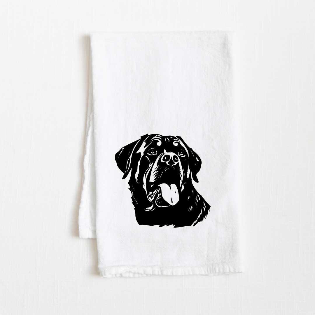 Rottweiler Dog Flour Sack Kitchen Towel - 36" x 32"