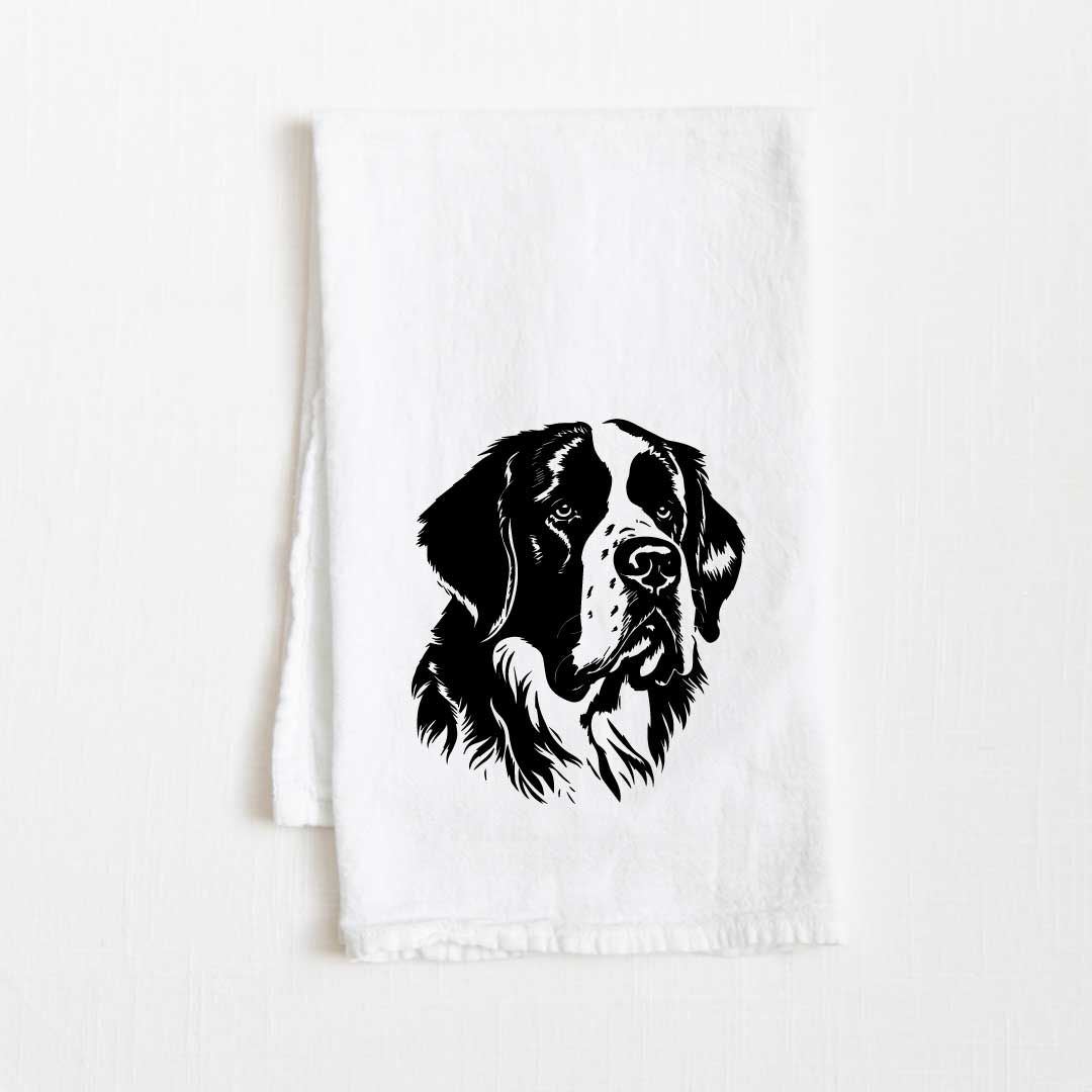Saint Bernard Dog Flour Sack Kitchen Towel - 36" x 32"