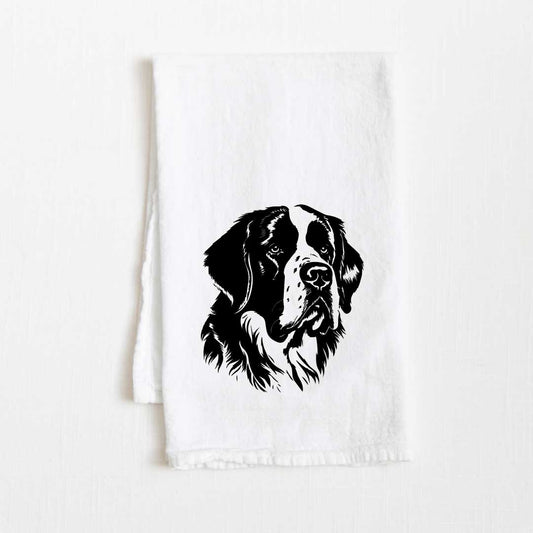 Saint Bernard Dog Flour Sack Kitchen Towel - 36" x 32"