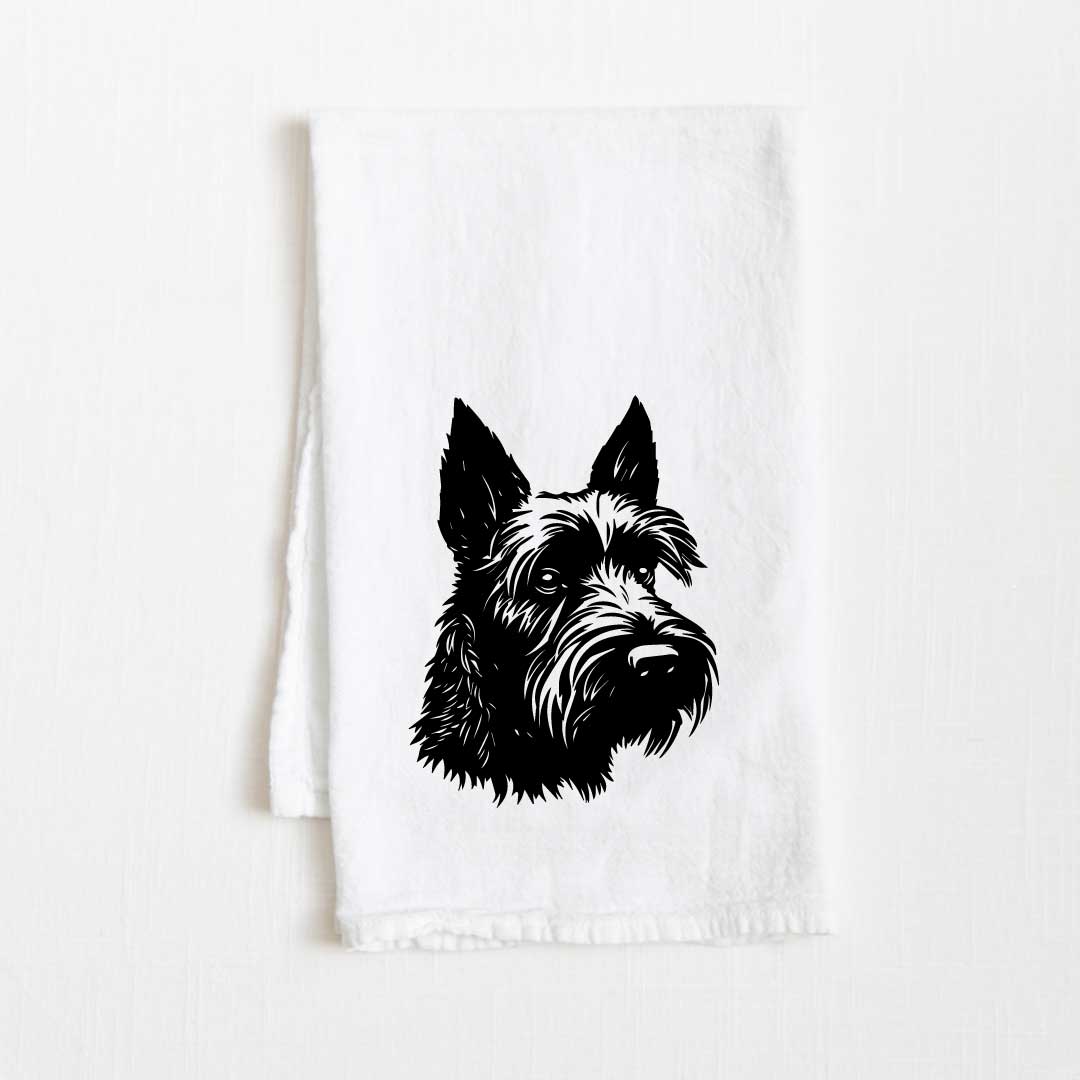 Scottish Terrier Dog Flour Sack Kitchen Towel - 36" x 32"