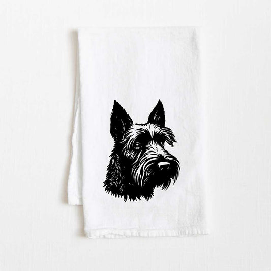 Scottish Terrier Dog Flour Sack Kitchen Towel - 36" x 32"