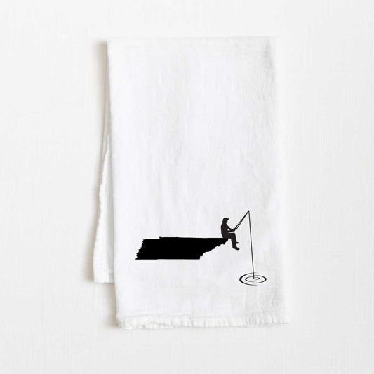 Tennessee Fishing State Flour Sack Kitchen Towel - 36” x 32”
