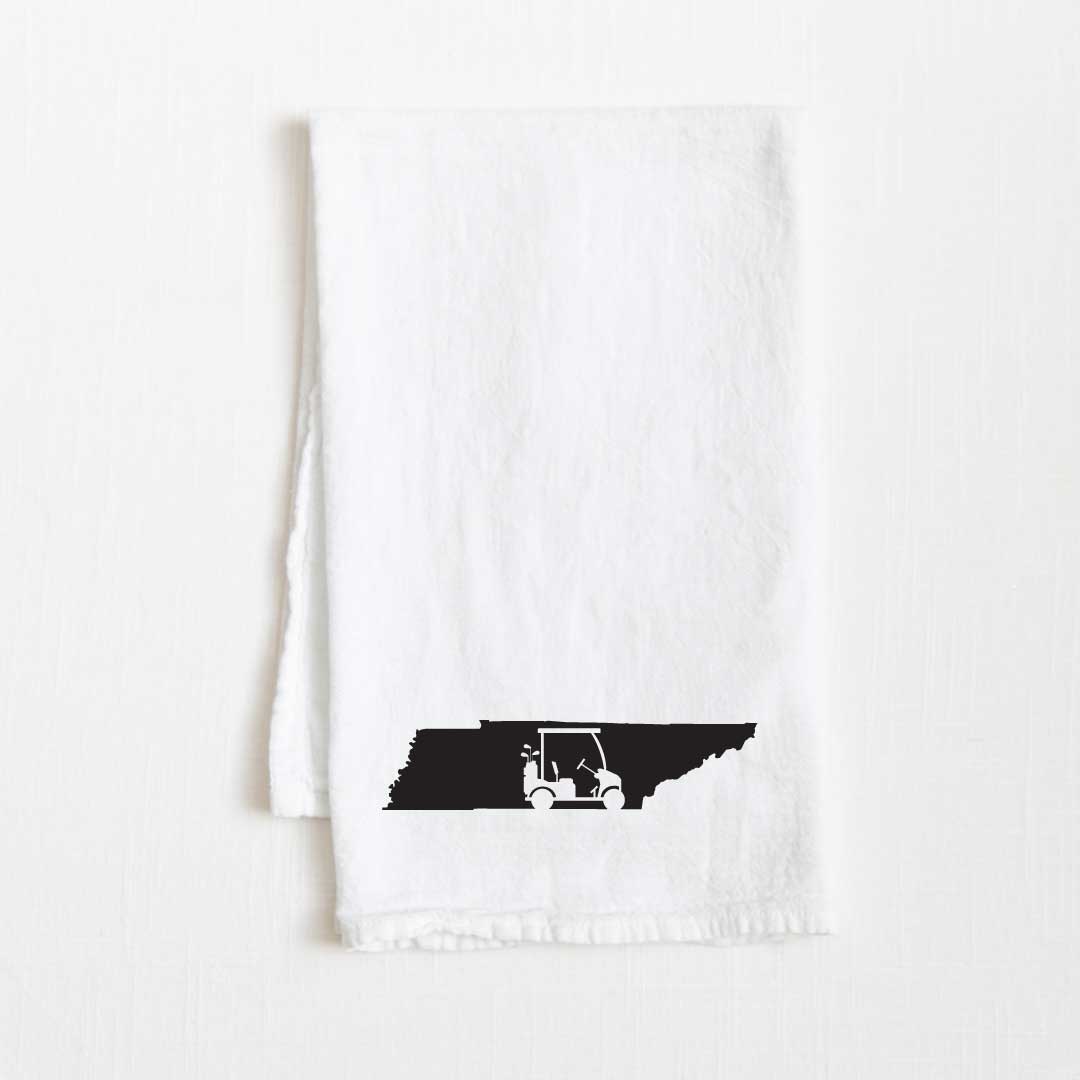 Tennessee Golf Cart State Flour Sack Kitchen Towel - 36” x 32”
