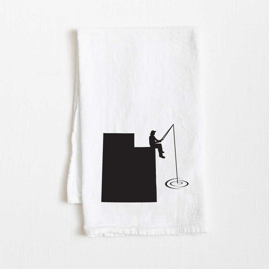 Utah Fishing State Flour Sack Kitchen Towel - 36” x 32”