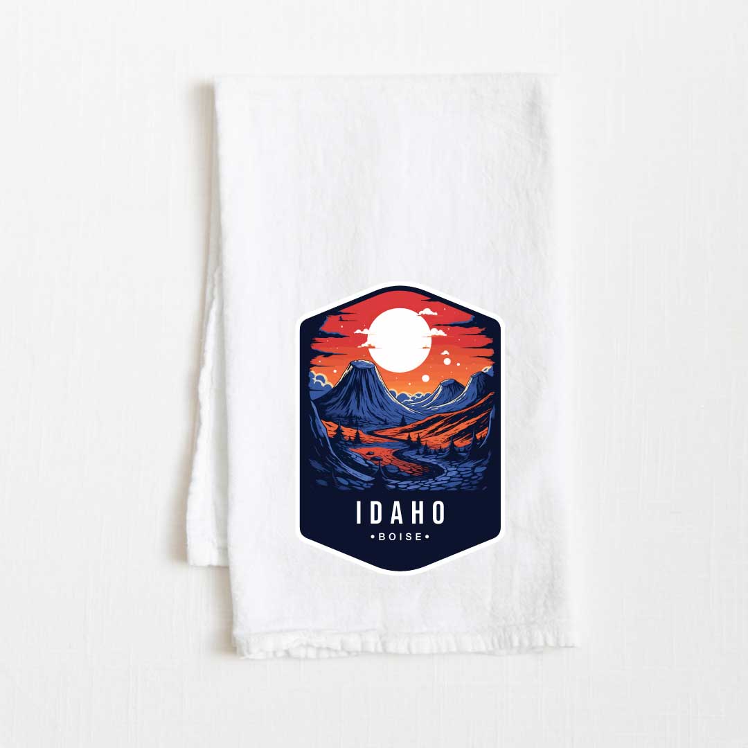 Idaho Vintage Illustrated State Flour Sack Kitchen Towel - 36” x 32”