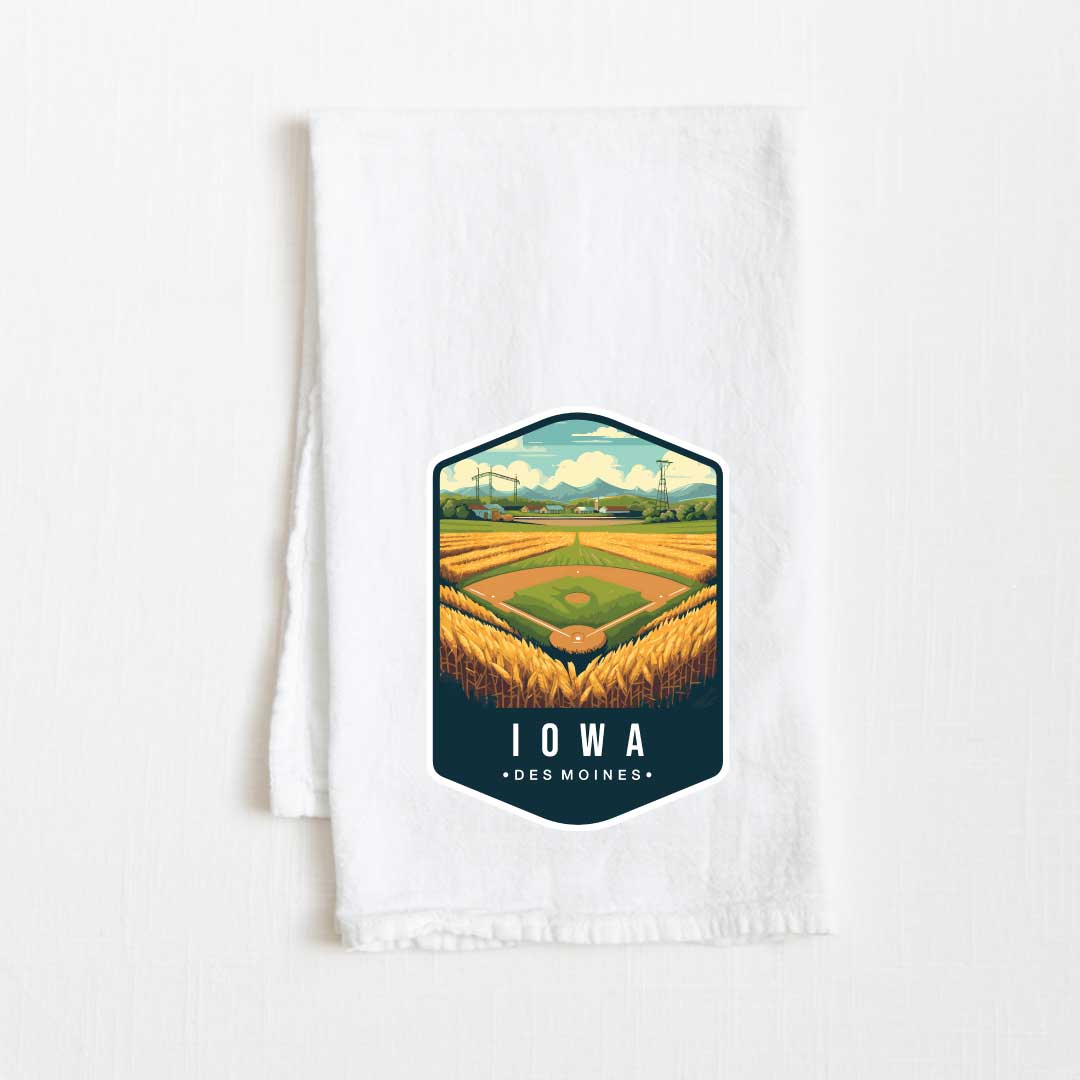 Iowa Vintage Illustrated State Flour Sack Kitchen Towel - 36” x 32”