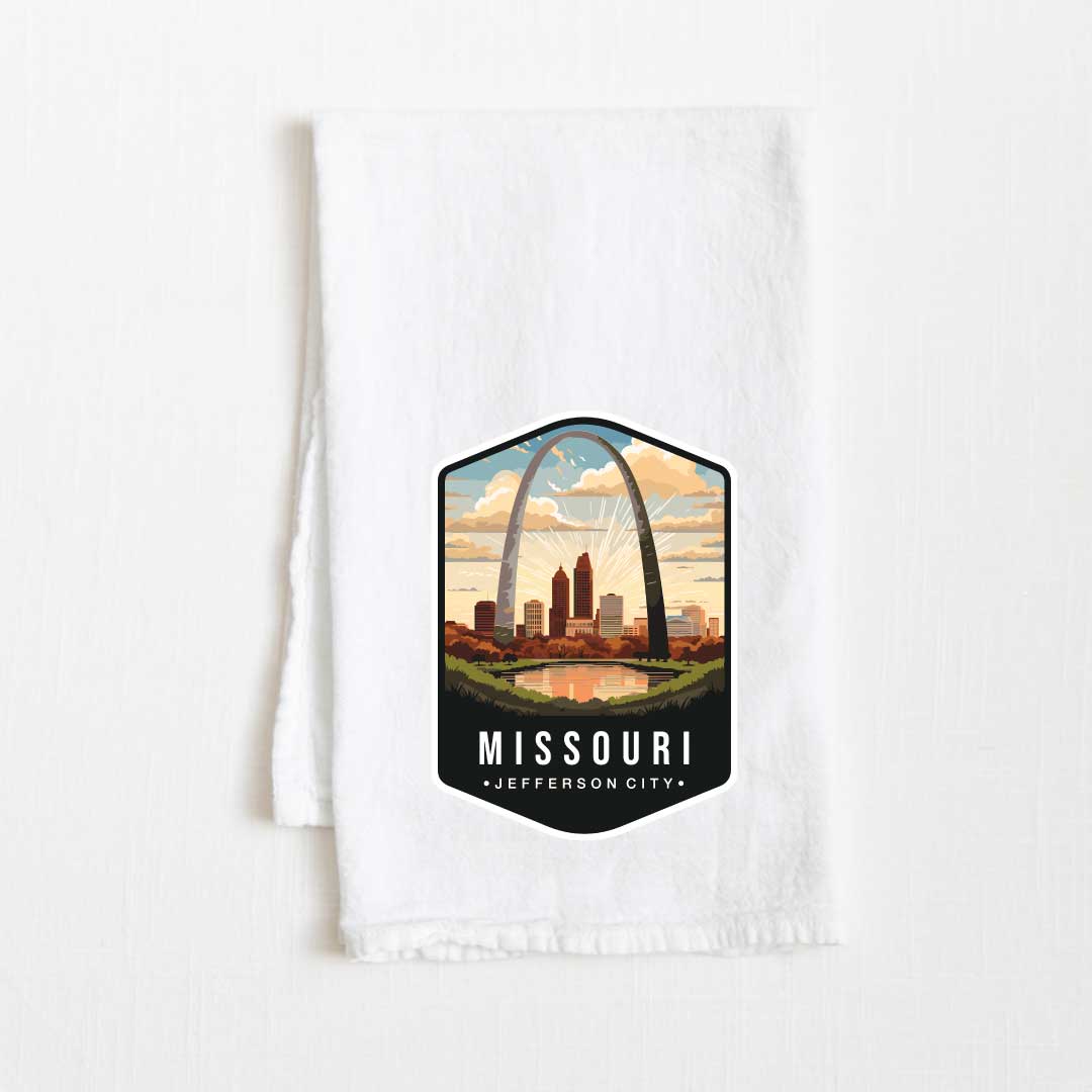 Missouri Vintage Illustrated State Flour Sack Kitchen Towel - 36” x 32”