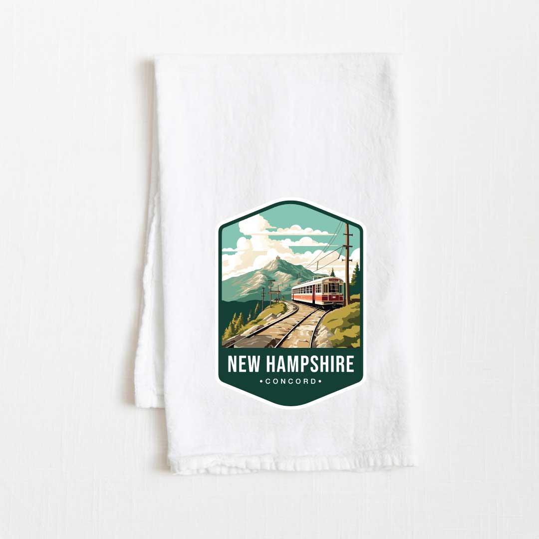New Hampshire Vintage Illustrated State Flour Sack Kitchen Towel - 36” x 32”