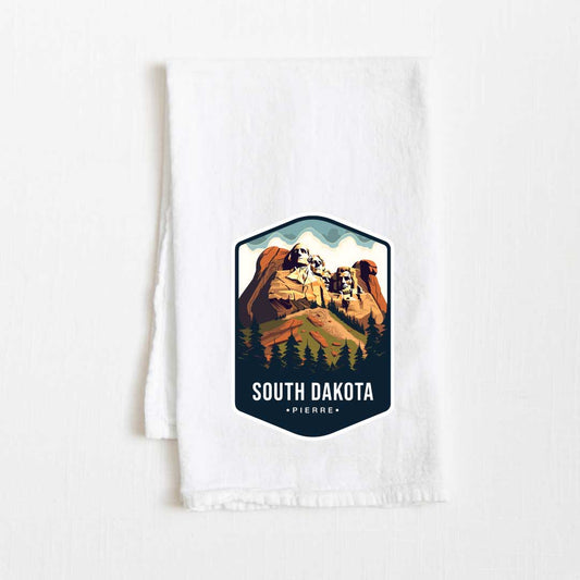 South Dakota Vintage Illustrated State Flour Sack Kitchen Towel - 36” x 32”
