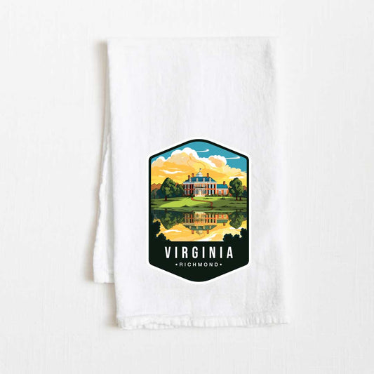 Virginia Vintage Illustrated State Flour Sack Kitchen Towel - 36” x 32”